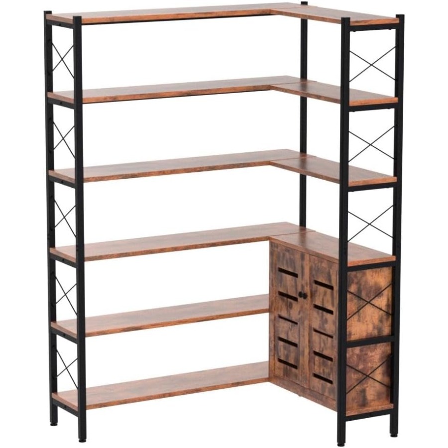 6-Shelf Corner Bookshelf for L - Bookshelf recension och pris