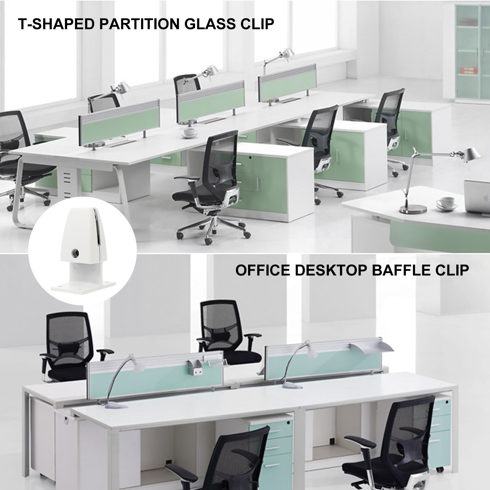 2Pcs Desk Divider Clamps Glass - Partition Screen Divider recension och pris