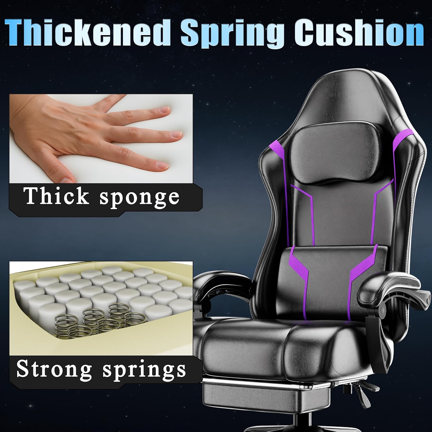 Ergonomic Gaming Chair with Po - Office Chair Cushion recension och pris