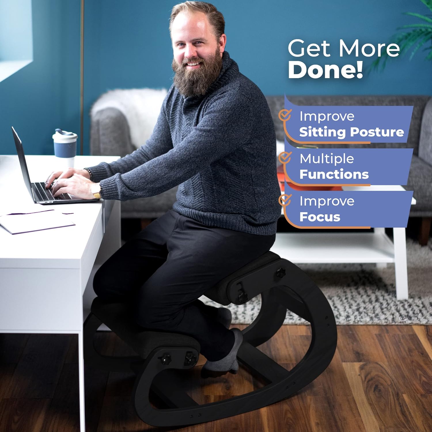 Ergonomic Wooden Kneeling Chai - Office Stool recension och pris