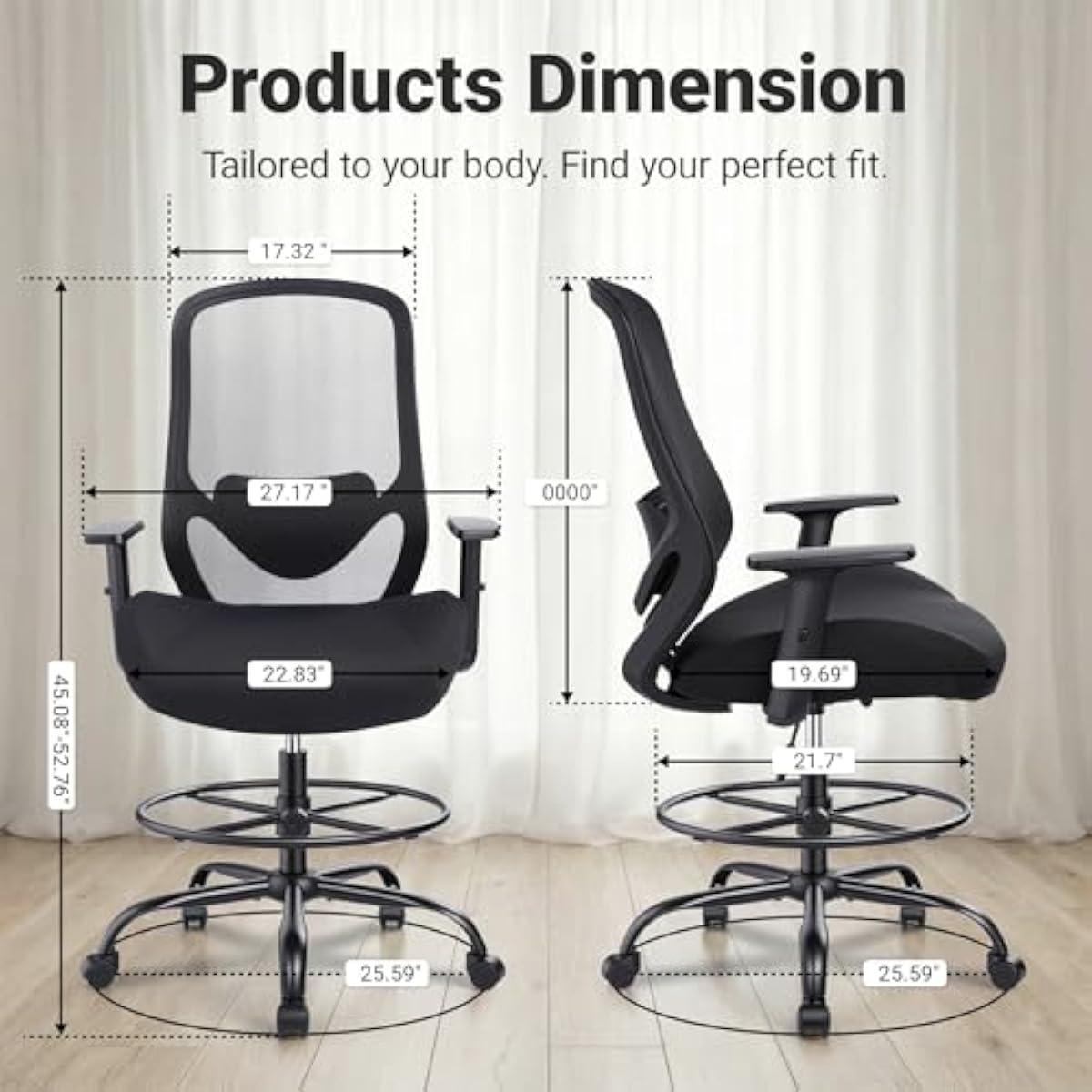 Ergonomic Tall Drafting Chair  - Standing Desk recension och pris