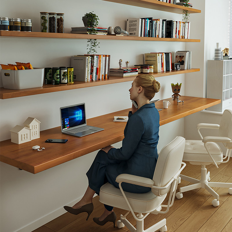 Nordic Solid Wood Desk with Bo - Bookshelf recension och pris