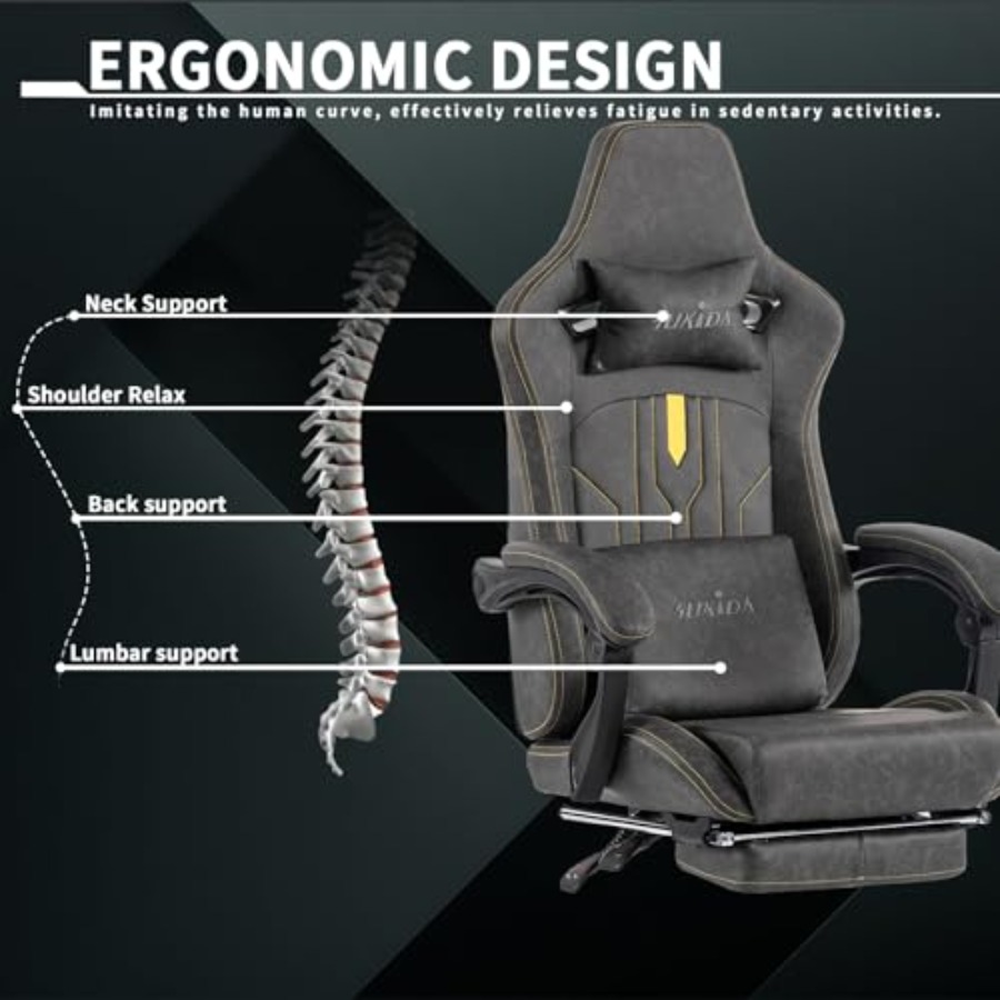 Gaming chair with footrest for - Office Chair Cushion recension och pris
